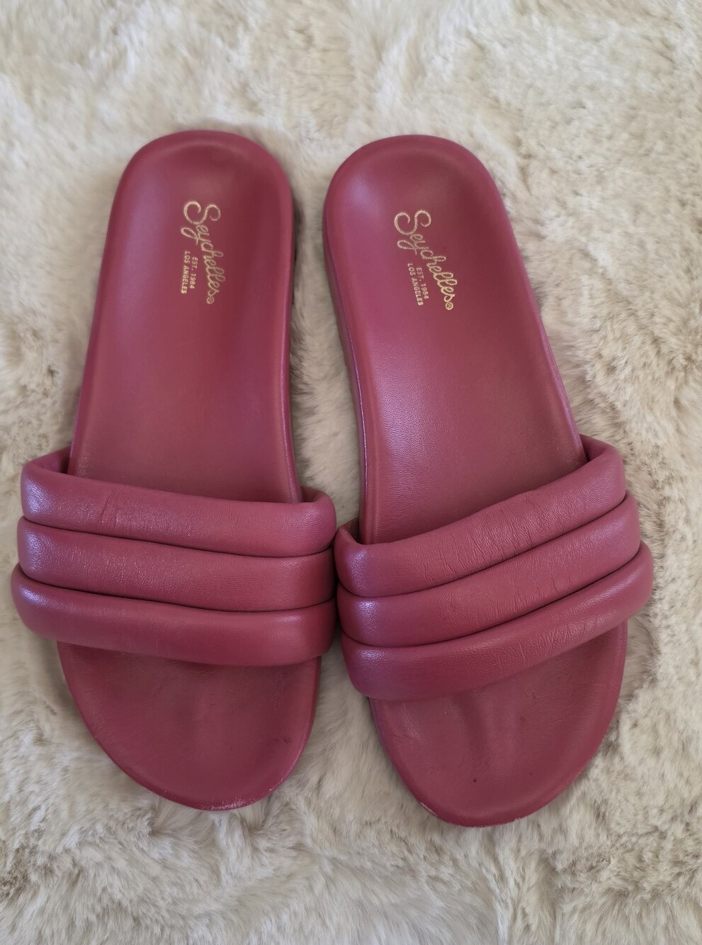 Seychelles Pink Rose Padded Slide Sandals